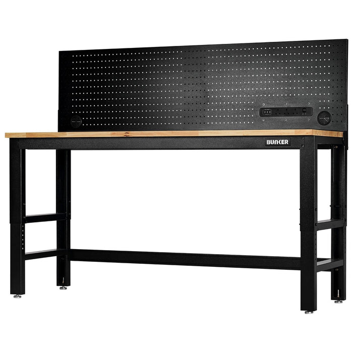 Draper Bunker Workbench with Hardwood Worktop and Power Pegboard, 1830mm Draper - Town Tools