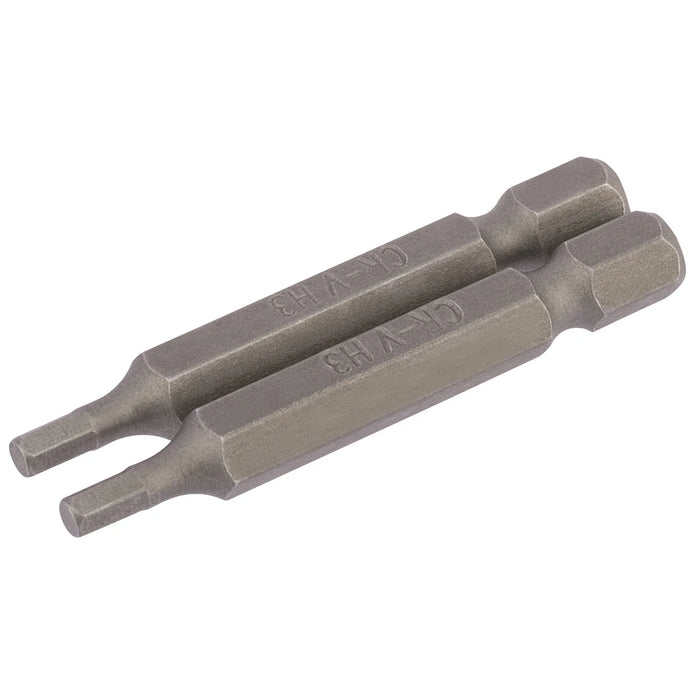 Draper Hexagonal Insert Bit, , 1/4" Hex, 50mm Long (Pack of 2) 1.5-6