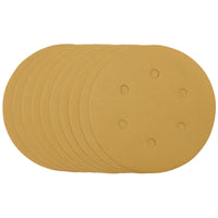 Draper Gold Sanding Discs with Hook & Loop, 150mm, 320 Grit, 6 Dust Extraction