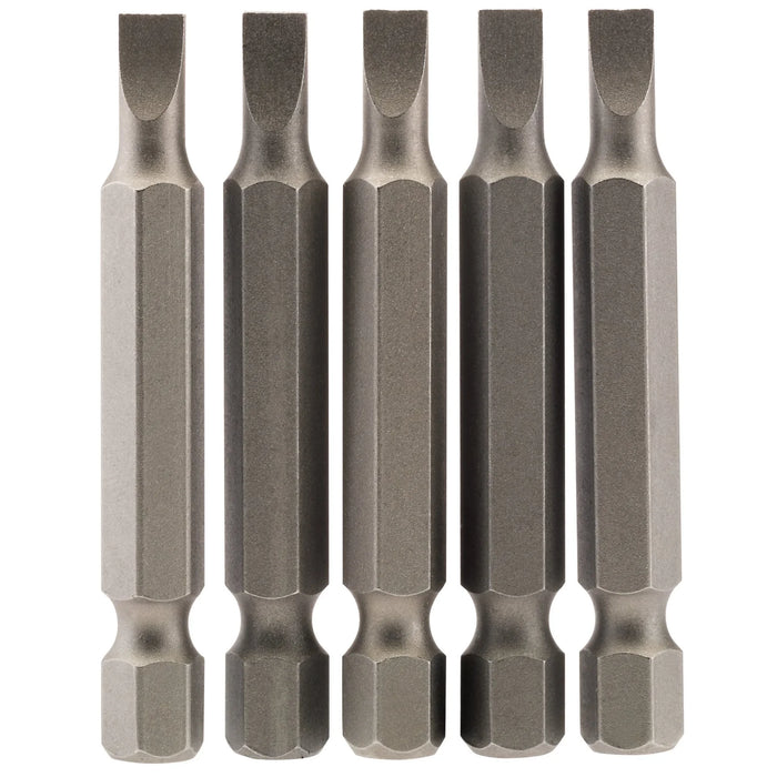 Draper Plain Slot Insert Bit, , 1/4" Hex, 50mm Long (Pack of 5) 3-8mm