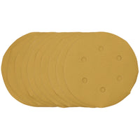 Draper Gold Sanding Discs with Hook & Loop, 150mm, 400 Grit, 6 Dust Extraction
