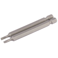 Draper Plain Slot Insert Bit, , 1/4" Hex, 75mm Long (Pack of 2) 3-8mm