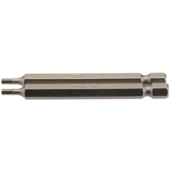 Draper Hexagonal Insert Bit, , 1/4" Hex, 75mm Long (Pack of 2) 1.5-6