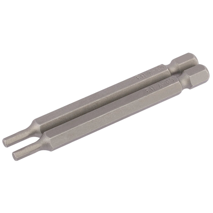 Draper Hexagonal Insert Bit, , 1/4" Hex, 75mm Long (Pack of 2) 1.5-6
