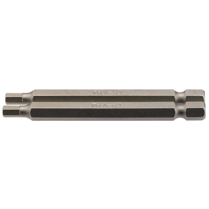 Draper Hexagonal Insert Bit, , 1/4" Hex, 75mm Long (Pack of 2) 1.5-6