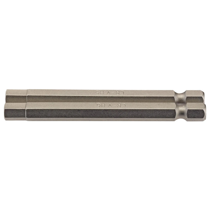 Draper Hexagonal Insert Bit, , 1/4" Hex, 75mm Long (Pack of 2) 1.5-6
