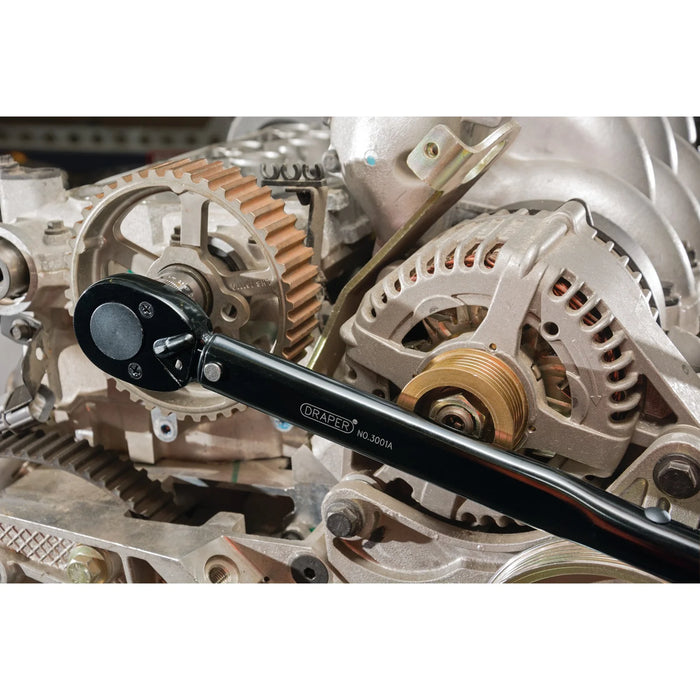 Draper Ratchet Torque Wrench, 1/2" Sq. Dr., 30 - 210Nm - 3001A/BK