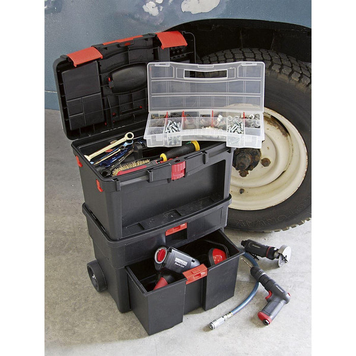 Sealey Mobile Toolbox with Tote Tray & Removable Assortment Box AP850 Sealey - Town Tools 