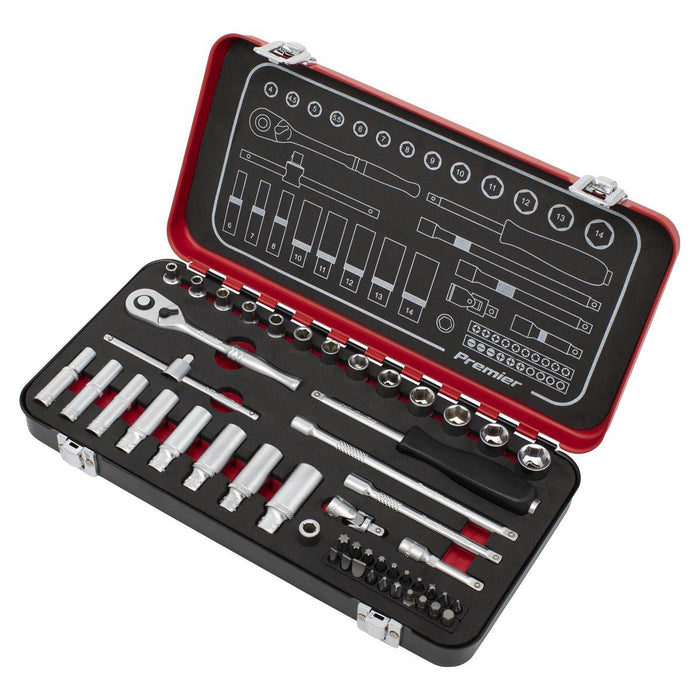 Sealey Premier Platinum Premier Platinum Socket Set 1/4"Sq Drive 49pc AK7920 Sealey Premier Platinum - Town Tools 
