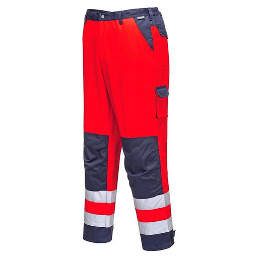 Portwest Lyon Texo Hi-Vis Trousers - Red/Navy - Large Portwest - Town Tools 