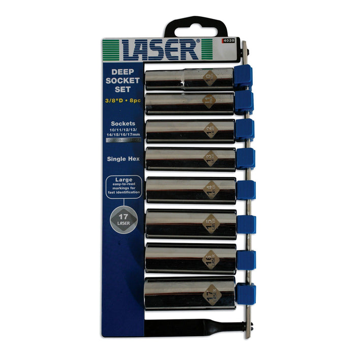 Laser Deep Socket Set 3/8"D 8pc 4039 Laser - Town Tools 