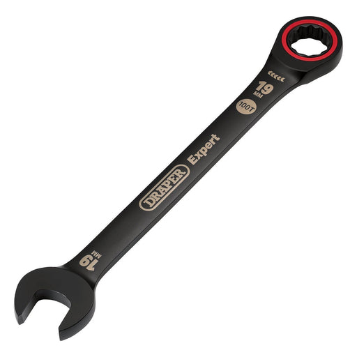 Draper Expert HI-TORQ Metric Ratchet Combination Spanner, 19mm, Black Draper - Town Tools