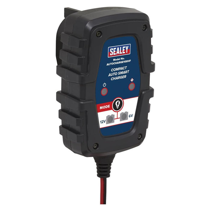 Sealey Compact Smart Trickle Charger & Maintainer 1A 6/12V AUTOCHARGE100HF Sealey - Town Tools 