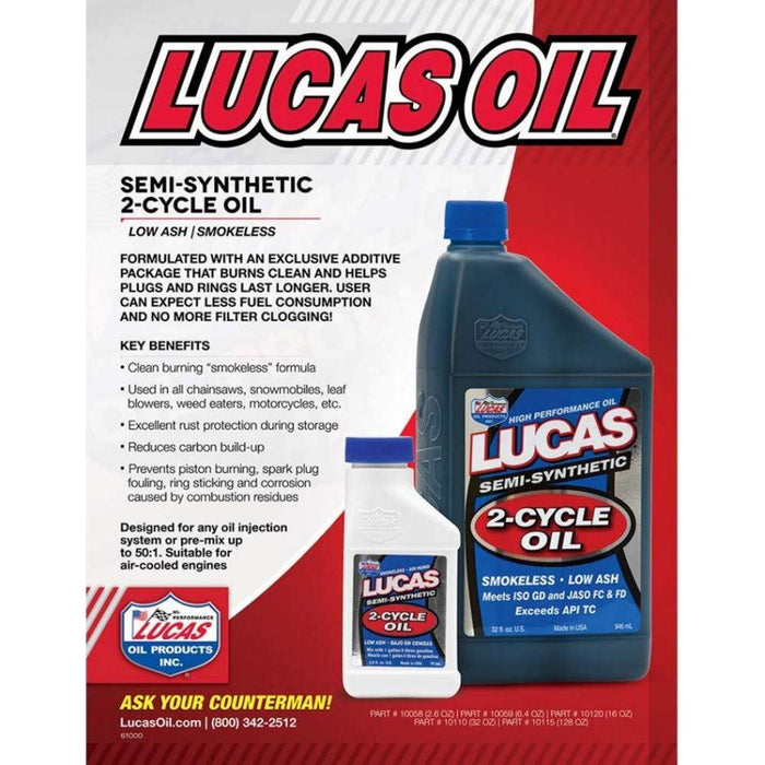 Lucas Oil 2 Cycle Racing Oil 946Ml 40110 Lucas Oil - Town Tools