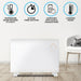 Baridi 2000W Electric Glass Panel Heater with 24/7 Timer, Remote Control & Wi-Fi - White Baridi - Town Tools