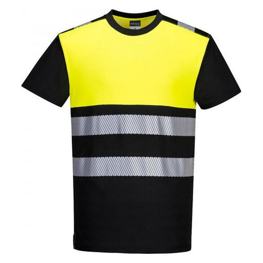 Portwest Pw3 Hi-Vis Cotton Comfort Class 1 T-Shirt S/S PW311BKYM Portwest - Town Tools 