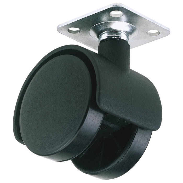 Draper Twin Nylon Plate Castor, 40mm Diameter, S.W.L. 25kg - 60140P