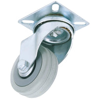 Draper Swivel Plate Fixing Rubber Castor, 50mm Diameter, S.W.L. 50kg - 60250P