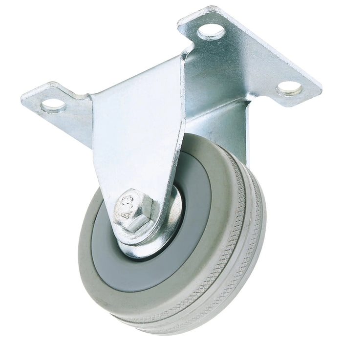 Draper Fixed Plate Fixing Rubber Castor, 50mm Diameter, S.W.L. 50kg - 60250F