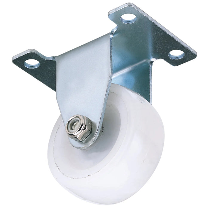 Draper Fixed Plate Fixing Nylon Wheel, 50mm Diameter, S.W.L. 75kg - 60450F