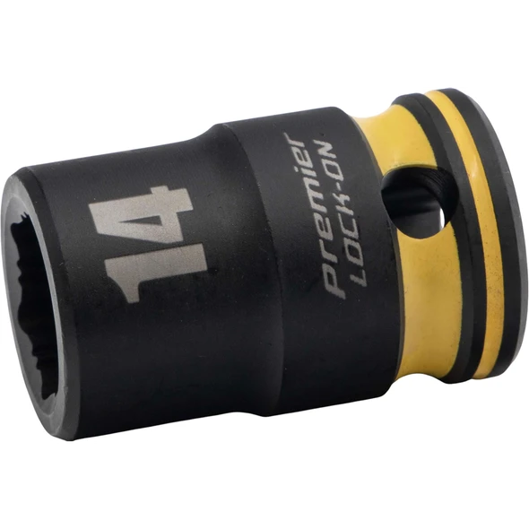 Sealey 1/2"Dr Lock-On Impact Socket 14mm (Yellow Coded Ring)