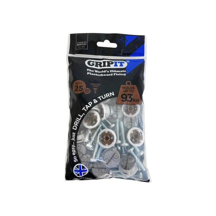 Gripit Brown Plasterboard Fixings 20mm (Pack 25) Gripit - Town Tools
