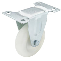Draper Fixed Plate Fixing Nylon Wheel, 75mm Diameter, S.W.L. 100kg - 60475F