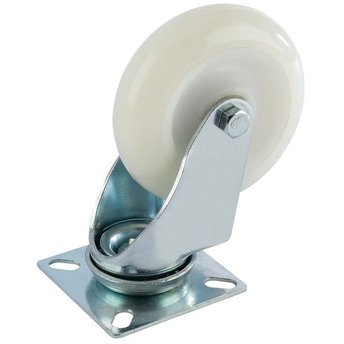 Draper Swivel Plate Fixing Nylon Wheel, 100mm Diameter, S.W.L. 125kg - 604100P