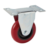 Draper Fixed Plate Fixing Polyurethane Wheel, 75mm Diameter, S.W.L. 100kg