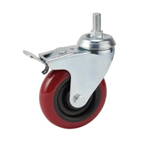 Draper Swivel Bolt Fixing Polyurethane Wheel with Brake, 100mm Diameter, S.W.L.