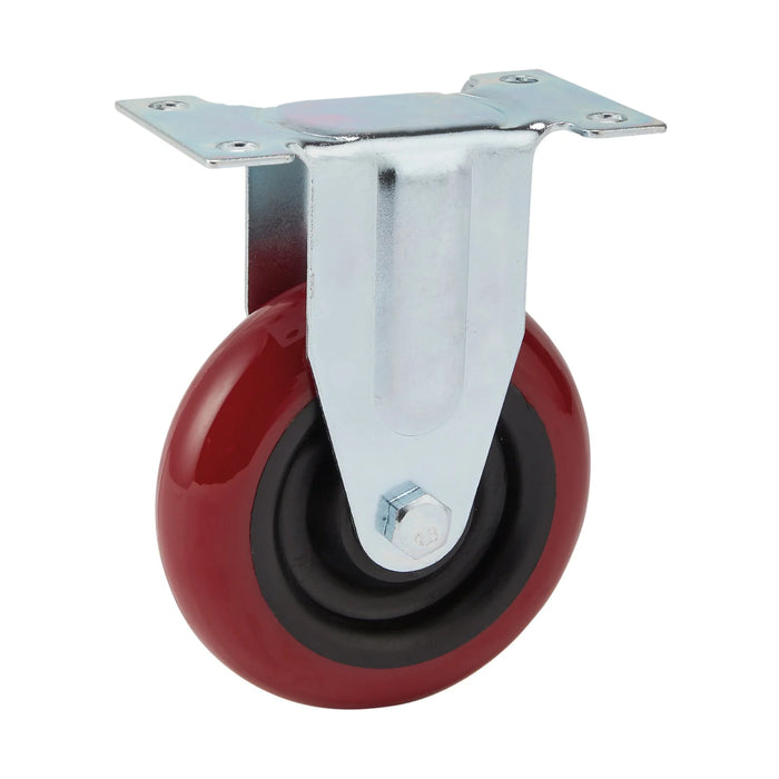 Draper Fixed Plate Fixing Polyurethane Wheel, 100mm Diameter, S.W.L. 125kg