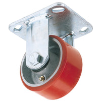 Draper Fixed Plate Fixing Heavy Duty Polyurethane Wheel, 100mm Diameter, S.W.L.