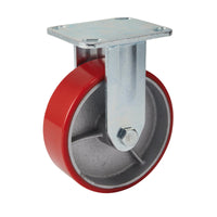 Draper Fixed Plate Fixing Heavy Duty Polyurethane Wheel, 160mm Diameter, S.W.L.