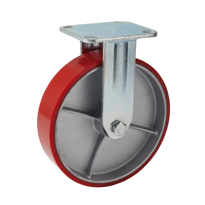 Draper Fixed Plate Fixing Heavy Duty Polyurethane Wheel, 200mm Diameter, S.W.L.