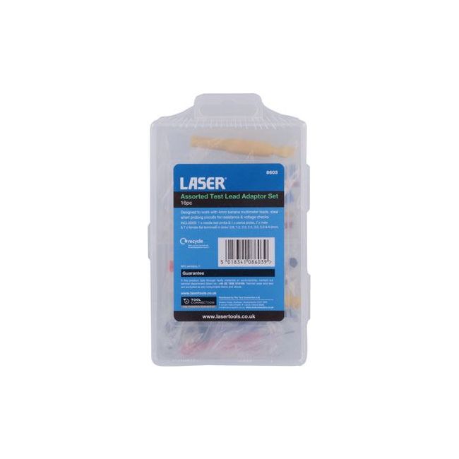 Laser Assorted Test Lead Adaptor Set 16pc 8603 Laser - Town Tools 