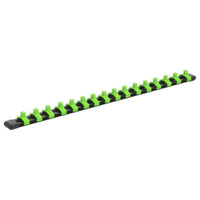 Sealey Socket Retaining Rail with 16 Clips 1/4"Sq Drive Hi-Vis Green AK27052HV