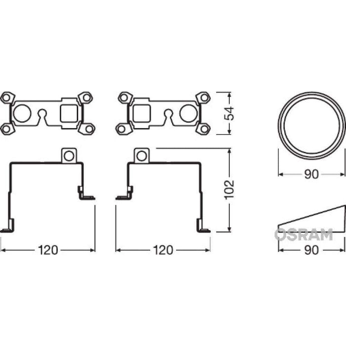 Osram LEDriving FOG additional mounting for Toyota models, LEDFOG101-TY-M, brack Osram - Town Tools 