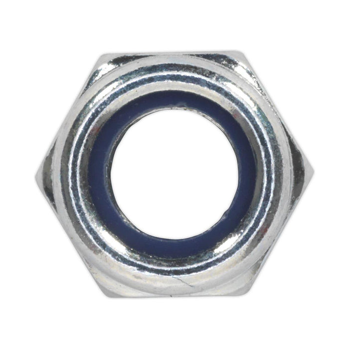 Sealey Nylon Locknut M8 Zinc Pack of 100 NLN8 Sealey - Town Tools 
