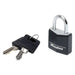 Master Lock Aluminium Black Vinyl Cover 30mm Padlock 4-Pin Master Lock - Town Tools