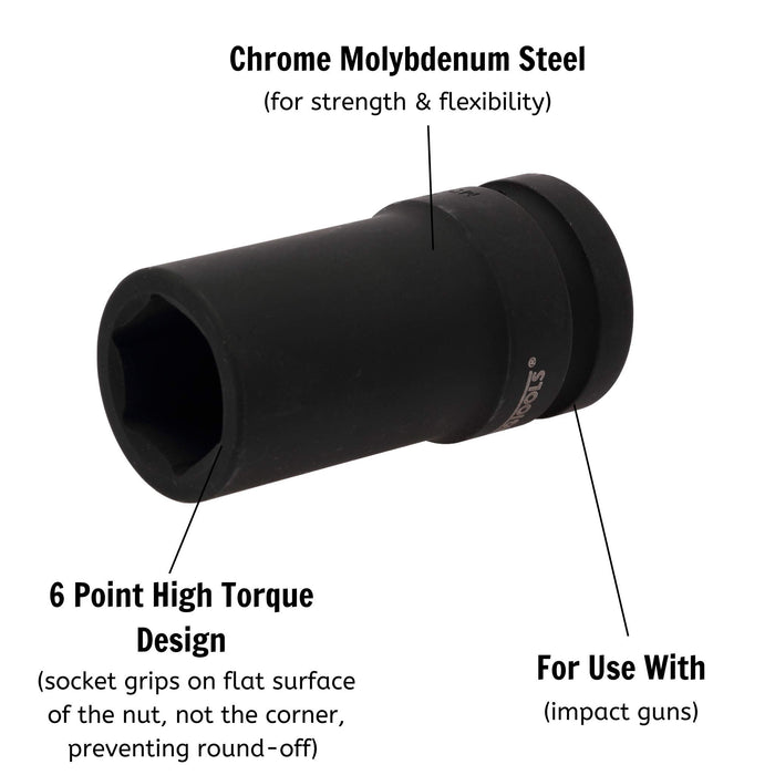 Teng Tools 1" Deep Thinwall Impact Socket DIN Metric 27mm Teng Tools - Town Tools 