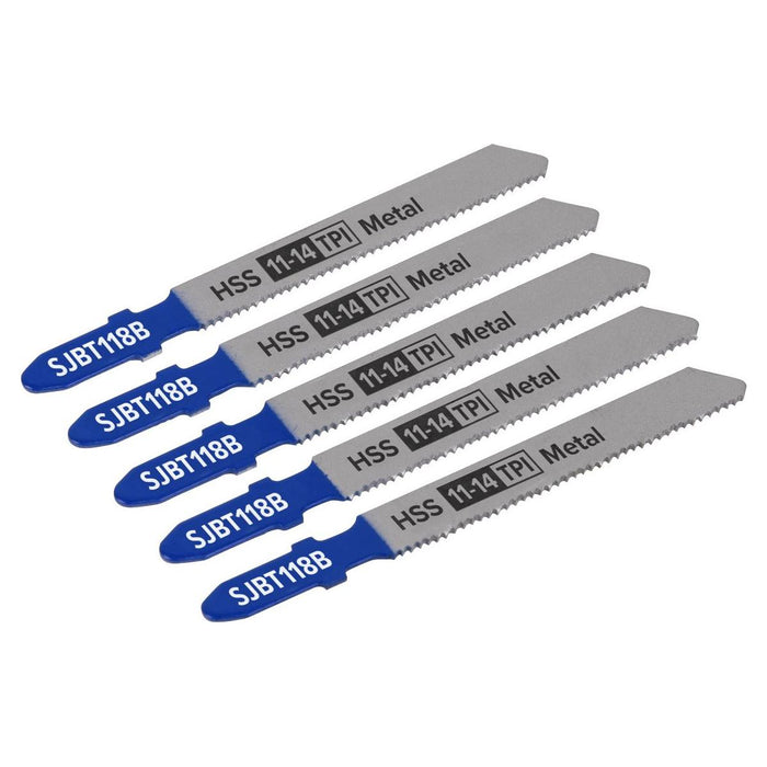 Sealey Jigsaw Blade Metal 92mm 11-14tpi Pack of 5 SJBT118B Sealey - Town Tools 