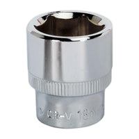 Sealey WallDrive Socket 18mm 3/8"Sq Drive Fully Polished SP3818