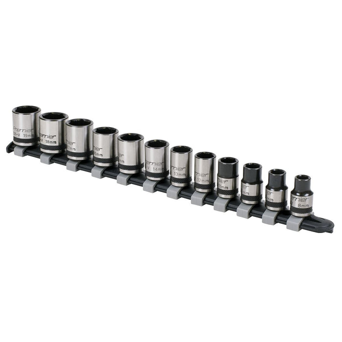 Sealey Premier Black Premier Black Lock-OnSocket Set 3/8"Sq Drive 12pc AK2741B Sealey Premier Black - Town Tools 