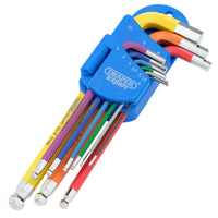 Draper Expert Metric Hex. and Ball End Key Set, Colour Coded (9 Piece)