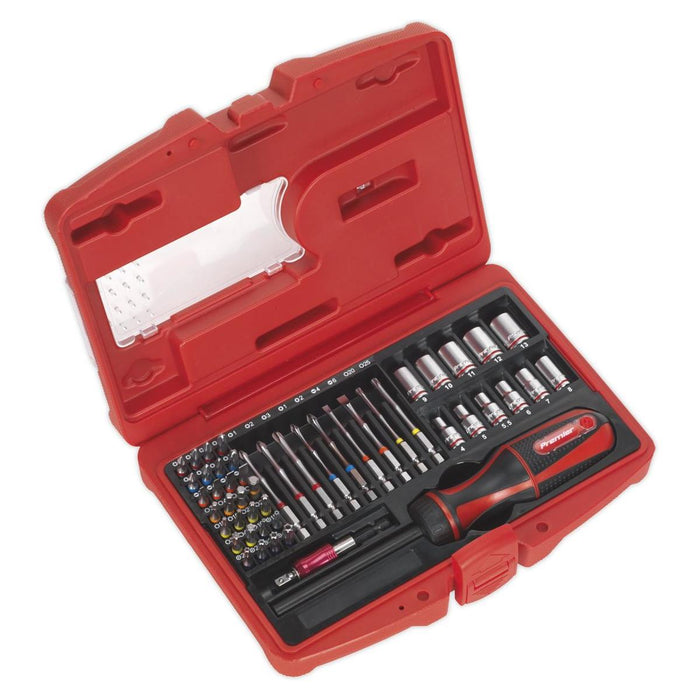 Sealey Fine Tooth Ratchet Screwdriver & Accessory Set 51pc AK64903 Sealey - Town Tools 