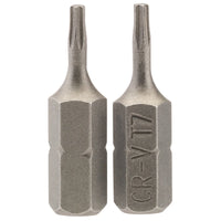 Draper TX-STAR® Insert Bit, 1/4" Hex, Long, T7 (Pack of 2) 25-75mm