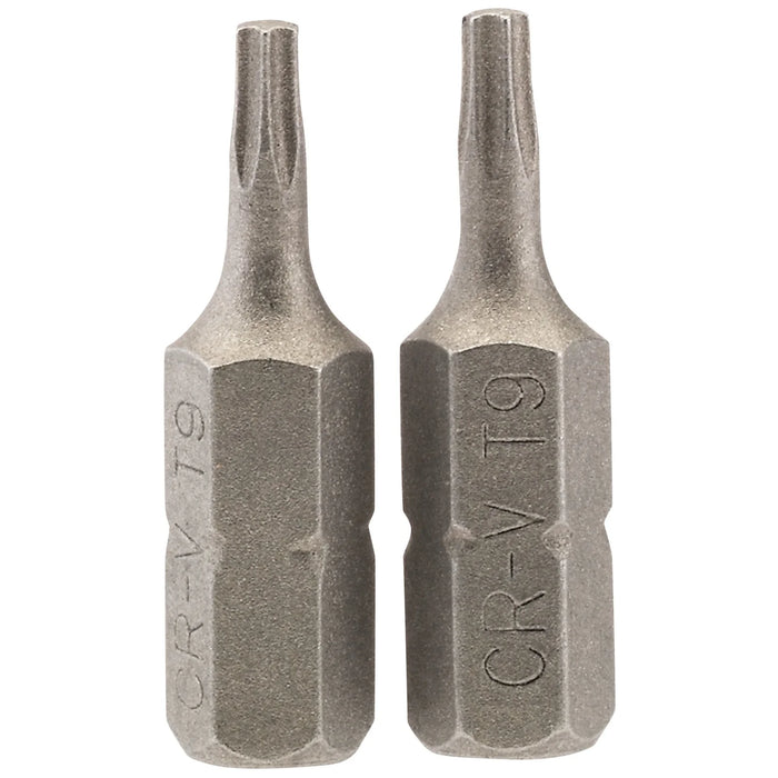 Draper TX-STAR® Insert Bit, 1/4" Hex, Long, T9 (Pack of 2) 25-75mm