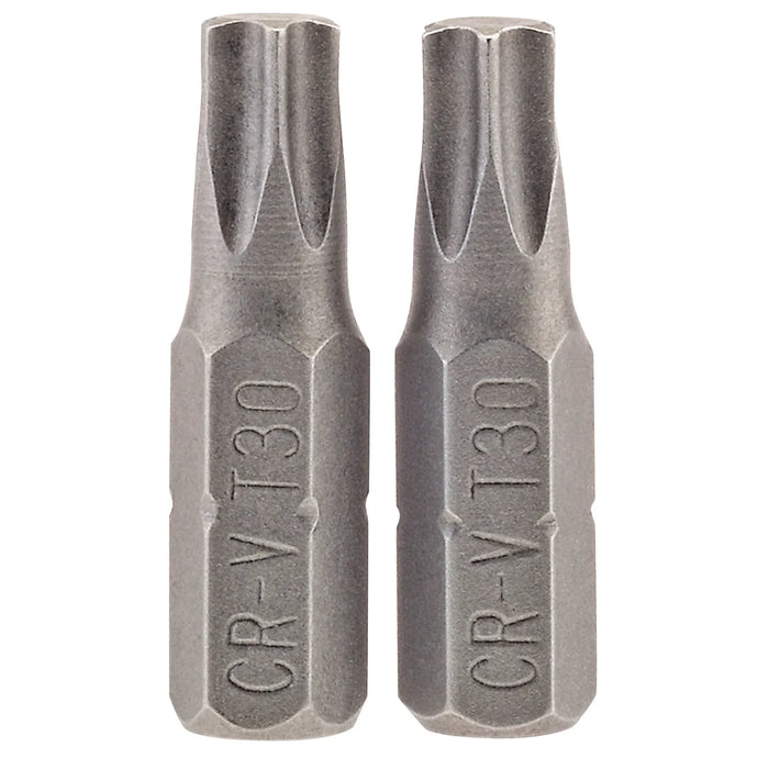 Draper TX-STAR® Insert Bit, 1/4" Hex, Long, T30 (Pack of 2) 25-75mm