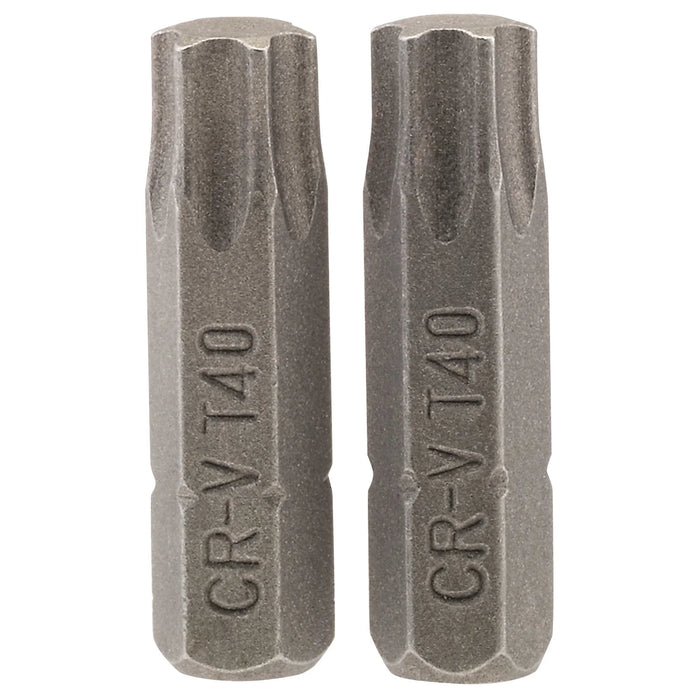 Draper TX-STAR® Insert Bit, 1/4" Hex, Long, T40 (Pack of 2) 25-75mm