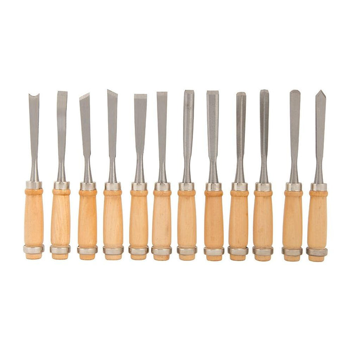 Silverline Wood Carving Set 12pce 200mm Silverline - Town Tools 